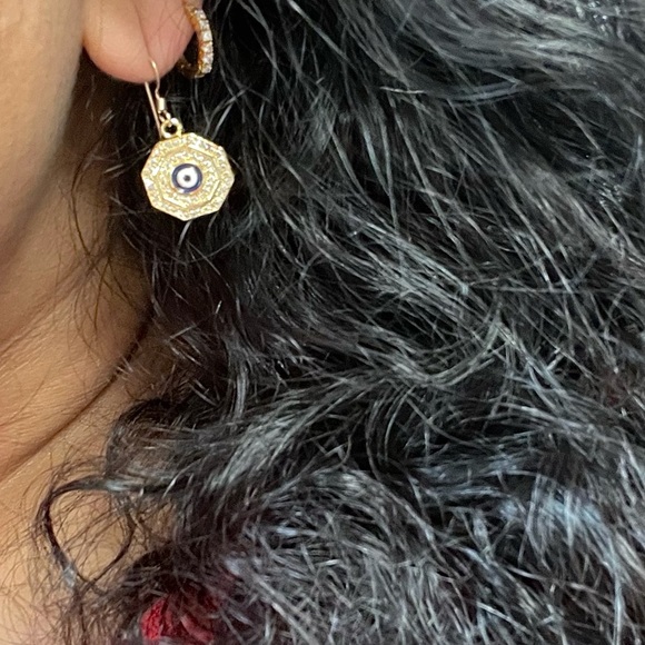 Evil Eye Earrings, Hamsa, Protection, Minimalist - Picture 11 of 12